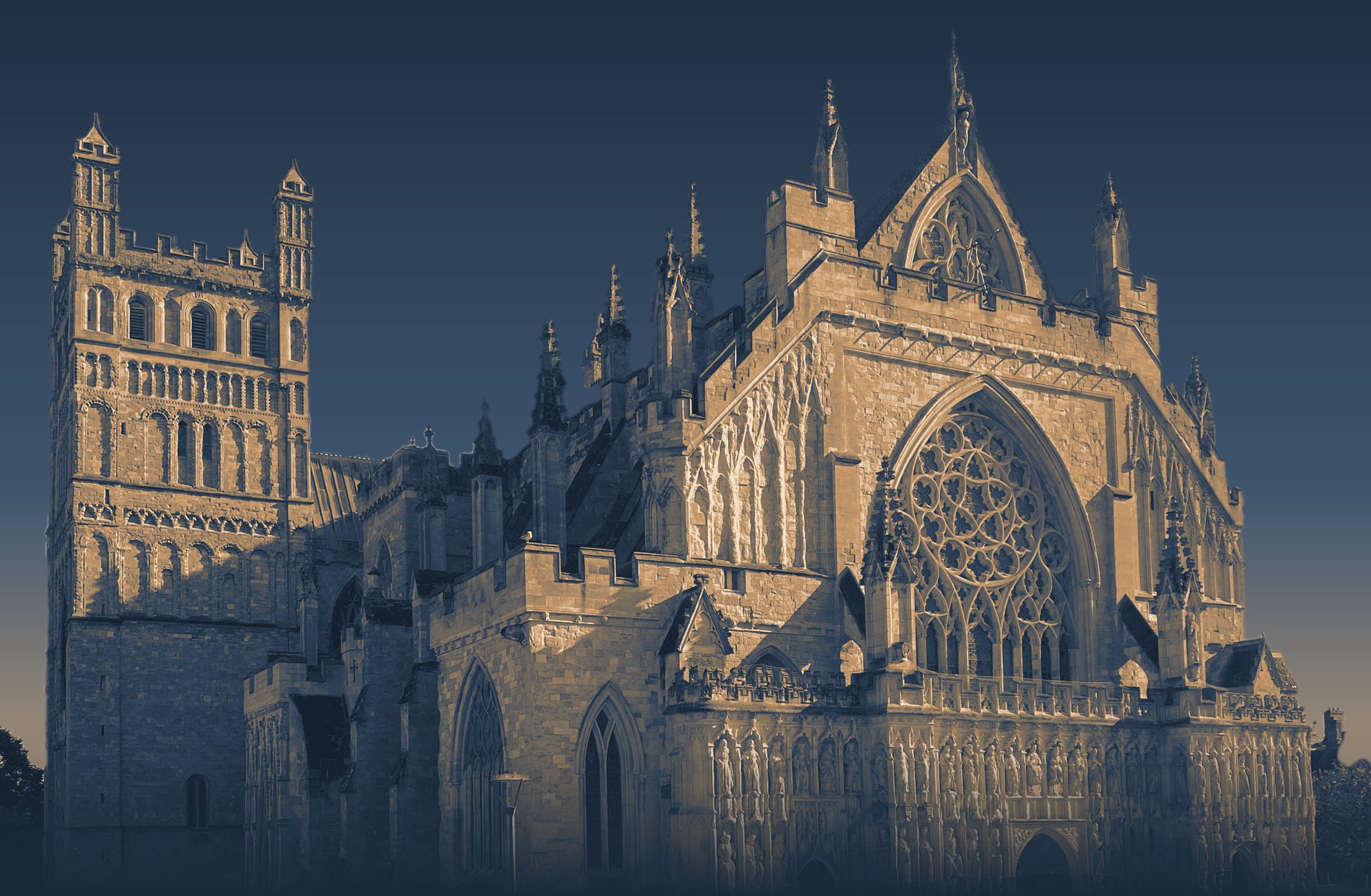 Exeter Cathedral west front and north tower
